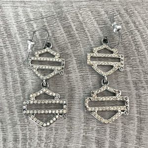 Harley Davidson rhinestone earrings